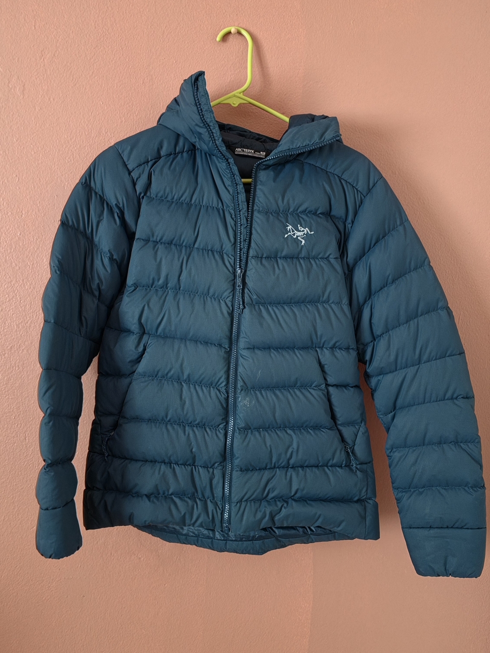 Arc'teryx Teal Thorium Hooded Down Puffer Jacket